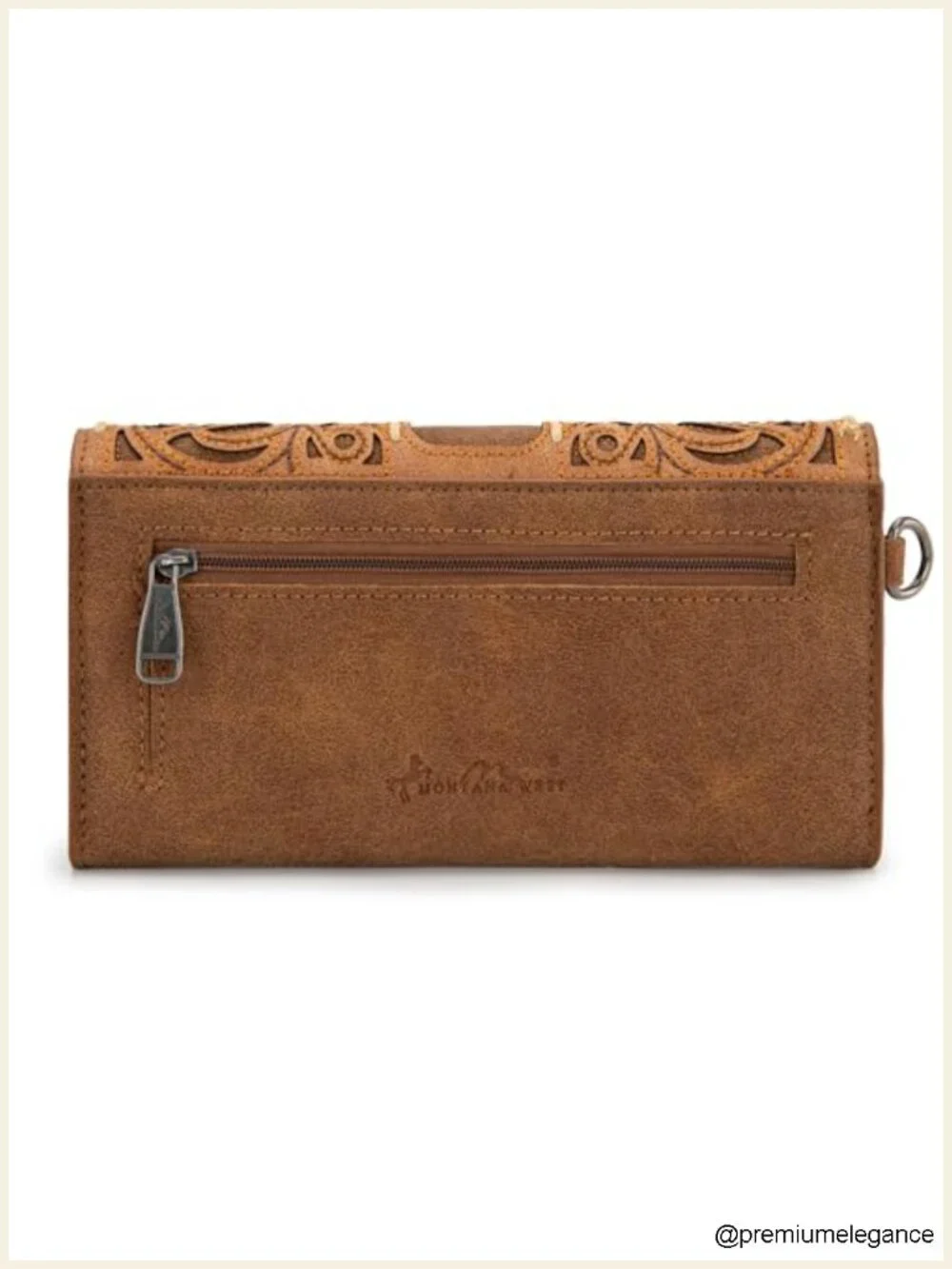 Tri-Fold Vegan Leather Wristlet Wallet with RFID Blocking